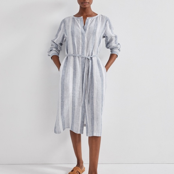 Haven Well Within blue/white stripe 100% linen dress. Size XXL - Picture 2 of 11